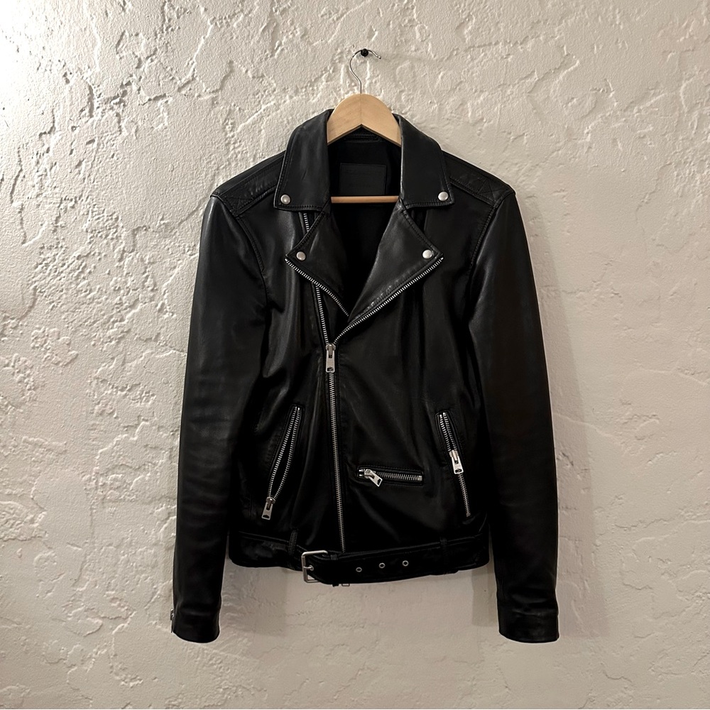 All Saints Wick Leather Jacket XS